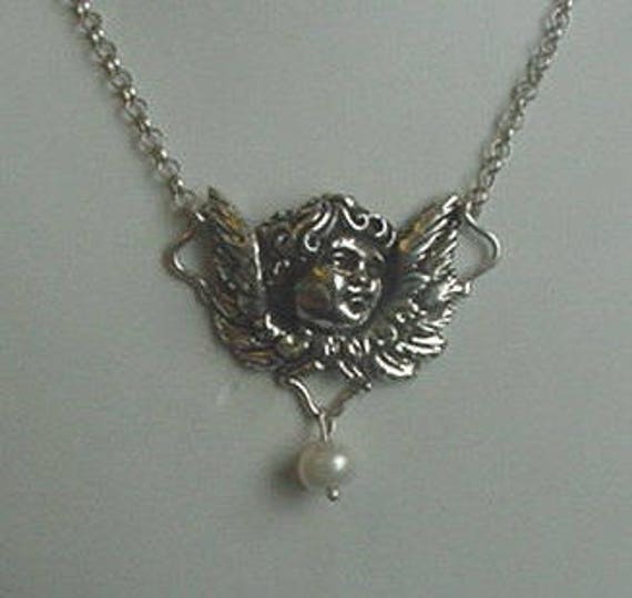 Schwere Sterling Silber Amor Halskette von averidesigns