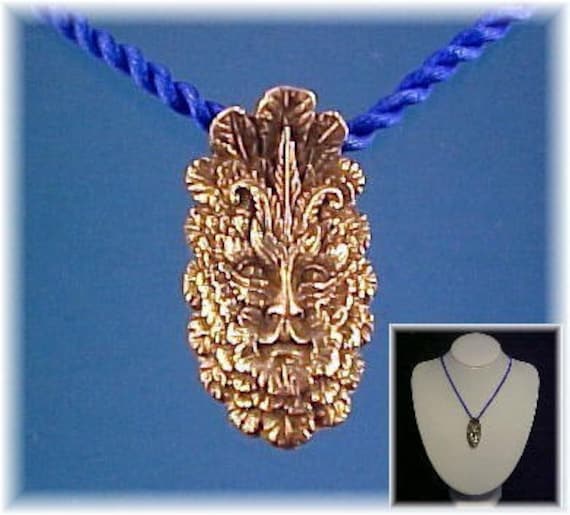 Schwerer Sterling Silber Anhänger Greenman von averidesigns