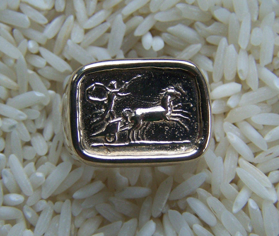sterling Silber Mans Ring Mit Einem Wagen Museum Schmuck von averidesigns