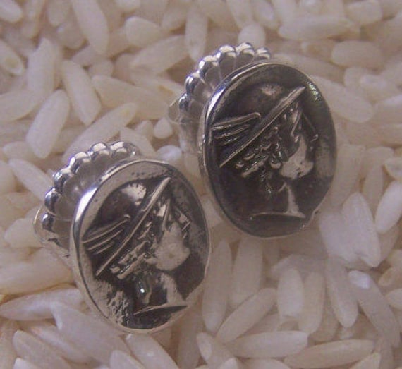 sterling Silber Merkur/Hermes Knopf Ohrringe von averidesigns