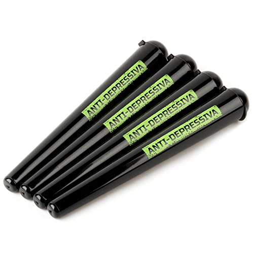 avibes® 4 x ANTI DEPRESSIVA Joint Hülle Joint-Hüllen Tube Transporthülle Set Plastik Pillendose Geruchsdicht Wasserdicht von avibes