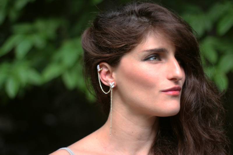 Scarlett Ohrmanschette, Perlenkristalle Ohrring, Gold Ohr Kletterer Braut Boho Chic Hochzeit Schmuck, Kette Kristallohrring von avigailadam