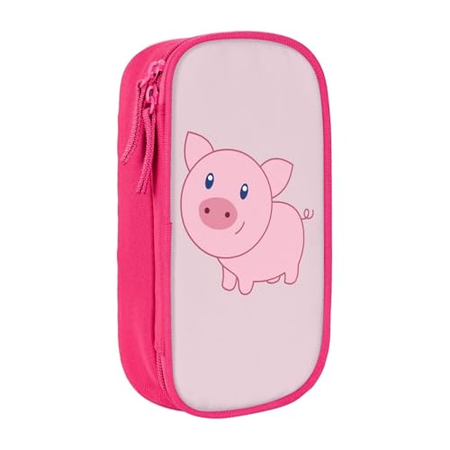 Federmäppchen mit niedlichem Schwein, großes Fassungsvermögen, Stifttasche, Make-up-Tasche für Mädchen, Jungen, Erwachsene, Schule, Büro und Reisen, rose, Einheitsgröße, Schulranzen von avlyn