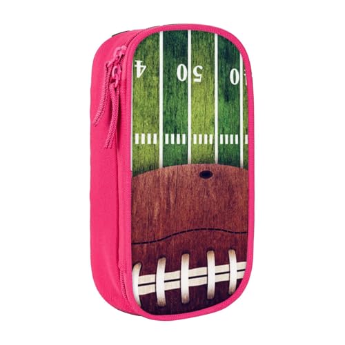 avlyn American Football Field and Ball Pencil Case Large Capacity Pencil Bag Pen Pouch Makeup Bag for Girls Boys Adults School Office and Travel, rose, Einheitsgröße, Schulranzen von avlyn