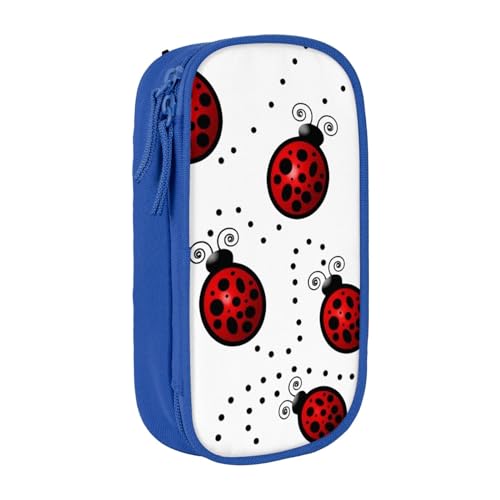 avlyn Art Ladybug Tracks Federmäppchen, großes Fassungsvermögen, Stifttasche, Make-up-Tasche für Mädchen, Jungen, Erwachsene, Schule, Büro und Reisen, blau, Einheitsgröße, Schulranzen von avlyn