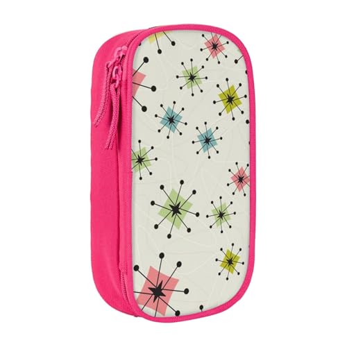 avlyn Atomic Stars Pattern Pencil Case Large Capacity Pencil Bag Pen Pouch Makeup Bag for Girls Boys Adults School Office and Travel, rose, Einheitsgröße, Schulranzen von avlyn