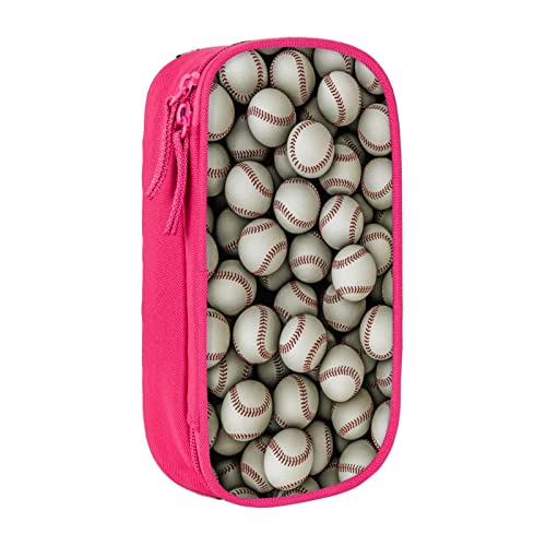 avlyn Baseball-Federmäppchen, großes Fassungsvermögen, Stifttasche, Make-up-Tasche für Mädchen, Jungen, Erwachsene, Schule, Büro und Reisen, rose, Einheitsgröße, Schulranzen von avlyn