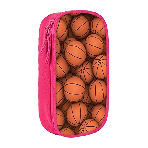 avlyn Basketball-Federmäppchen, großes Fassungsvermögen, Stifttasche, Make-up-Tasche für Mädchen, Jungen, Erwachsene, Schule, Büro und Reisen, Orange, rose, Einheitsgröße, Schulranzen von avlyn