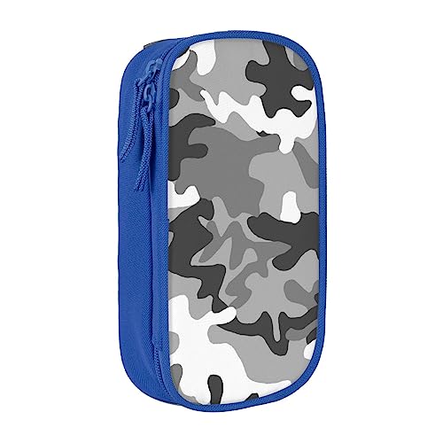 avlyn Digitales Camouflage-Federmäppchen, großes Fassungsvermögen, Stifttasche, Make-up-Tasche für Mädchen, Jungen, Erwachsene, Schule, Büro und Reisen, blau, Einheitsgröße, Schulranzen von avlyn