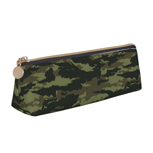 avlyn Dreieckiges Federmäppchen mit Wimpernlippen, Leder-Federmäppchen, Stifttasche, Make-up-Tasche für Damen, Herren, Schule, Büro und Reisen, camouflage, Einheitsgröße, Schulranzen von avlyn