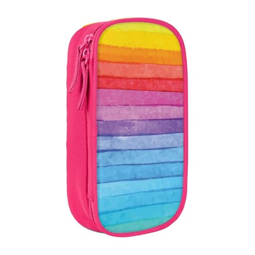 avlyn Federmäppchen, Regenbogenfarben, gestreift, großes Fassungsvermögen, Stiftetasche, Make-up-Tasche für Mädchen, Jungen, Erwachsene, Schule, Büro und Reisen, rose, Einheitsgröße, Schulranzen von avlyn