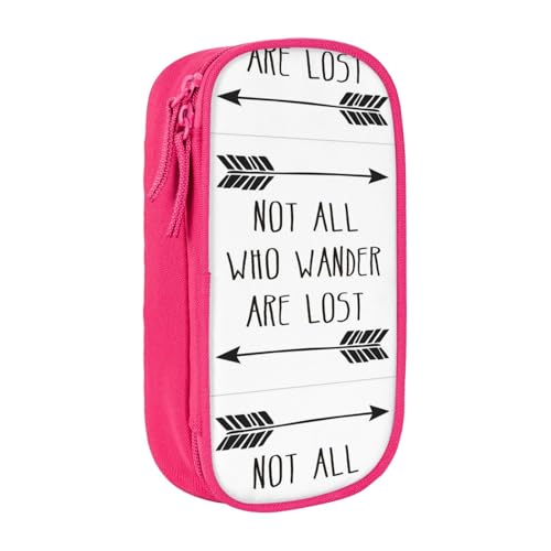 avlyn Federmäppchen mit Aufschrift "Not All Who Wander are Lost", großes Fassungsvermögen, Stifttasche, Make-up-Tasche für Mädchen, Jungen, Erwachsene, Schule, Büro und Reisen, rose, Einheitsgröße, von avlyn