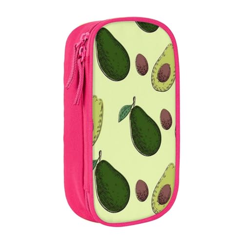 avlyn Federmäppchen mit Avocado-Fruchtmotiv, große Kapazität, Stifttasche, Make-up-Tasche für Mädchen, Jungen, Erwachsene, Schule, Büro und Reisen, rose, Einheitsgröße, Schulranzen von avlyn