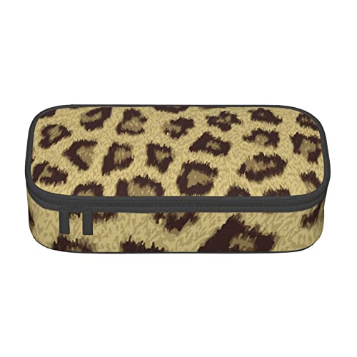 avlyn Federmäppchen mit Leopardenmuster, großes Fassungsvermögen, Federmäppchen, Make-up-Tasche für Mädchen, Jungen, Schule, Büro und Reisen, Gelb, Gelber Leopardenmuster, Einheitsgröße, Schulranzen von avlyn