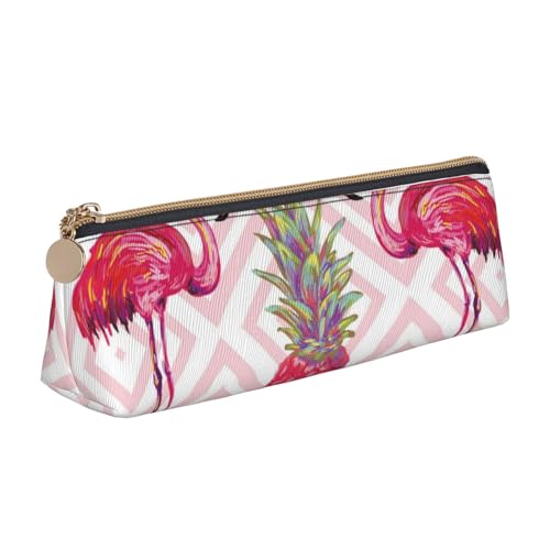 avlyn Federmäppchen mit Libellen-Motiv, dreieckig, Leder, Federmäppchen, Make-up-Tasche für Damen, Herren, Schule, Büro und Reisen, Pink Flamingo Ananas, Einheitsgröße, Schulranzen von avlyn