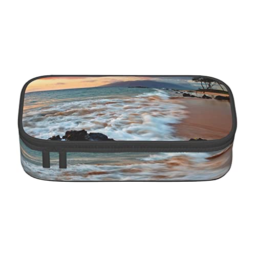 avlyn Federmäppchen mit Pokerturniermotiv, große Kapazität, Stifttasche, Make-up-Tasche für Mädchen, Jungen, Schule, Büro und Reisen, Beach Maui Hawaii Sonnenuntergang Wolken, Einheitsgröße, von avlyn