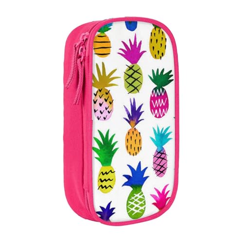 avlyn Federmäppchen mit Regenbogen-Ananas-Motiv, großes Fassungsvermögen, Stifttasche, Make-up-Tasche für Mädchen, Jungen, Erwachsene, Schule, Büro und Reisen, rose, Einheitsgröße, Schulranzen von avlyn