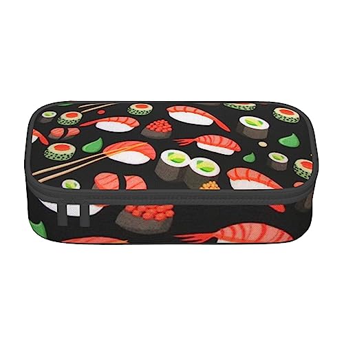 avlyn Federmäppchen mit Sonnenblumen-Motiv, großes Fassungsvermögen, Federmäppchen, Make-up-Tasche für Mädchen, Jungen, Schule, Büro und Reisen, Japanische Sushi-Garnelen, Einheitsgröße, Schulranzen von avlyn