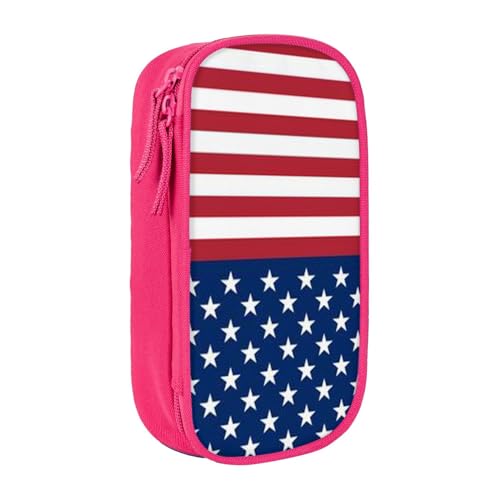 avlyn Federmäppchen mit amerikanischer Flagge, Sterne, Streifen, großes Fassungsvermögen, Stifttasche, Make-up-Tasche für Mädchen, Jungen, Erwachsene, Schule, Büro und Reisen, rose, Einheitsgröße, von avlyn