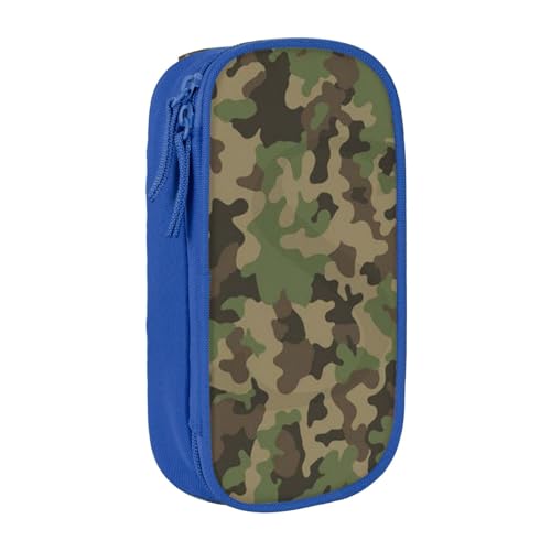 avlyn Federmäppchen mit großem Fassungsvermögen, grünes Camouflage-Federmäppchen, Make-up-Tasche für Mädchen, Jungen, Erwachsene, Schule, Büro und Reisen, blau, Einheitsgröße, Schulranzen von avlyn