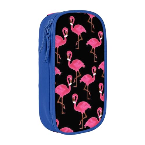 avlyn Federmäppchen mit niedlichem Flamingo-Muster, großes Fassungsvermögen, Stifttasche, Make-up-Tasche für Mädchen, Jungen, Erwachsene, Schule, Büro und Reisen, blau, Einheitsgröße, Schulranzen von avlyn