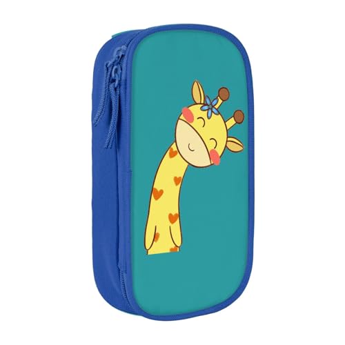 avlyn Federmäppchen mit niedlicher Schleife, Giraffe, großes Fassungsvermögen, Stifttasche, Make-up-Tasche für Mädchen, Jungen, Erwachsene, Schule, Büro und Reisen, blau, Einheitsgröße, Schulranzen von avlyn