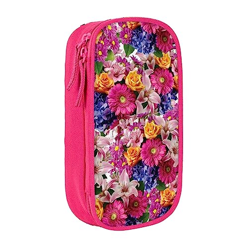 avlyn Federmäppchen mit rosa Blumen und goldenen Rosen, großes Fassungsvermögen, Stifttasche, Make-up-Tasche für Mädchen, Jungen, Erwachsene, Schule, Büro und Reisen, rose, Einheitsgröße, Schulranzen von avlyn