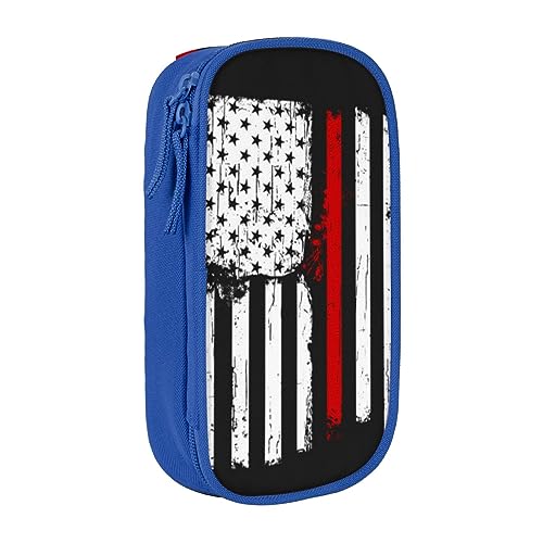 avlyn Feuerwehrmann Federmäppchen mit amerikanischer Flagge, großes Fassungsvermögen, Stifttasche, Make-up-Tasche für Mädchen, Jungen, Erwachsene, Schule, Büro und Reisen, blau, Einheitsgröße, von avlyn