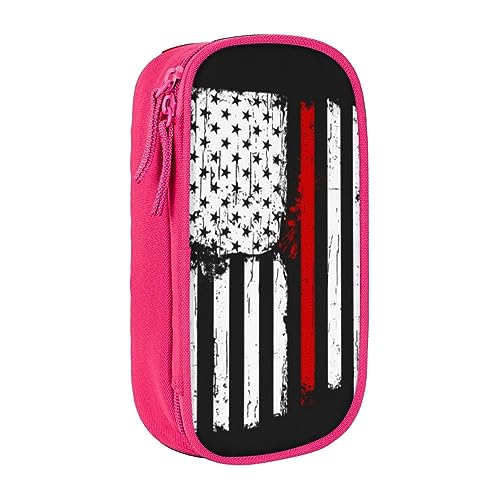 avlyn Feuerwehrmann Federmäppchen mit amerikanischer Flagge, großes Fassungsvermögen, Stifttasche, Make-up-Tasche für Mädchen, Jungen, Erwachsene, Schule, Büro und Reisen, rose, Einheitsgröße, von avlyn