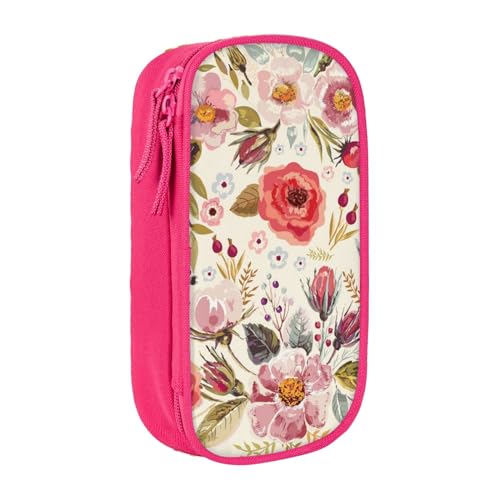 avlyn Modernes Federmäppchen mit Blumenmuster, großes Fassungsvermögen, Stifttasche, Make-up-Tasche für Mädchen, Jungen, Erwachsene, Schule, Büro und Reisen, rose, Einheitsgröße, Schulranzen von avlyn