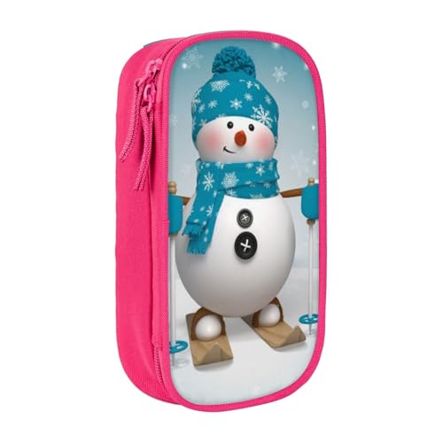 avlyn Schönes Federmäppchen mit weihnachtlichem Cartoon-Motiv, Schneemann, Schneeflocke, großes Fassungsvermögen, Stifttasche, Make-up-Tasche für Mädchen, Jungen, Erwachsene, Schule, Büro und Reisen, von avlyn