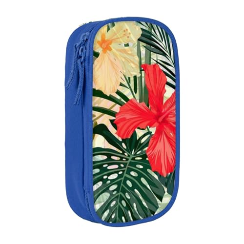 avlyn Sommer-Federmäppchen im Hawaii-Stil, großes Fassungsvermögen, Stifttasche, Make-up-Tasche für Mädchen, Jungen, Erwachsene, Schule, Büro und Reisen, blau, Einheitsgröße, Schulranzen von avlyn