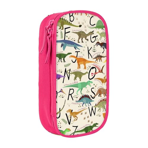 avlyn Stilvolle Alphabete mit Dinosauriern, Federmäppchen, großes Fassungsvermögen, Stifttasche, Make-up-Tasche für Mädchen, Jungen, Erwachsene, Schule, Büro und Reisen, rose, Einheitsgröße, von avlyn