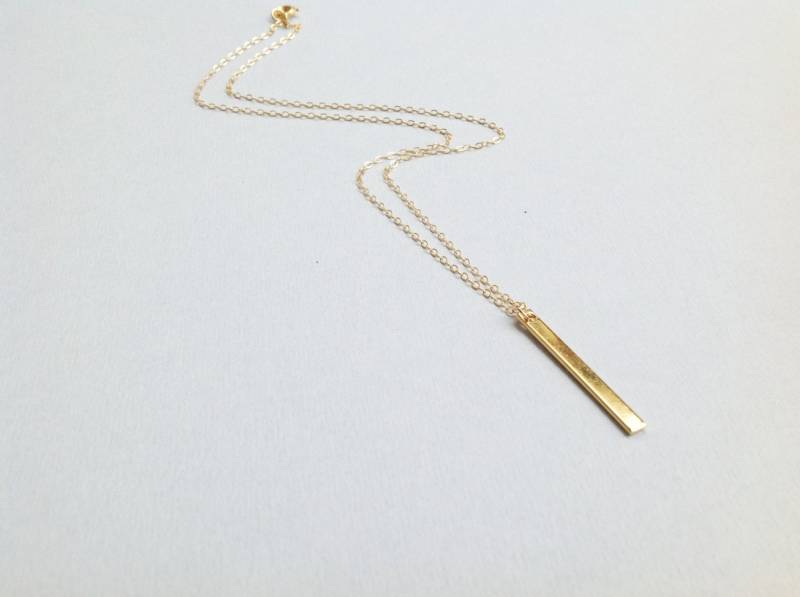 Bar Halskette Graviert - Geschichteten Halskette-Bar Mit Namen Gold Personalisierte Anhänger von avnisme