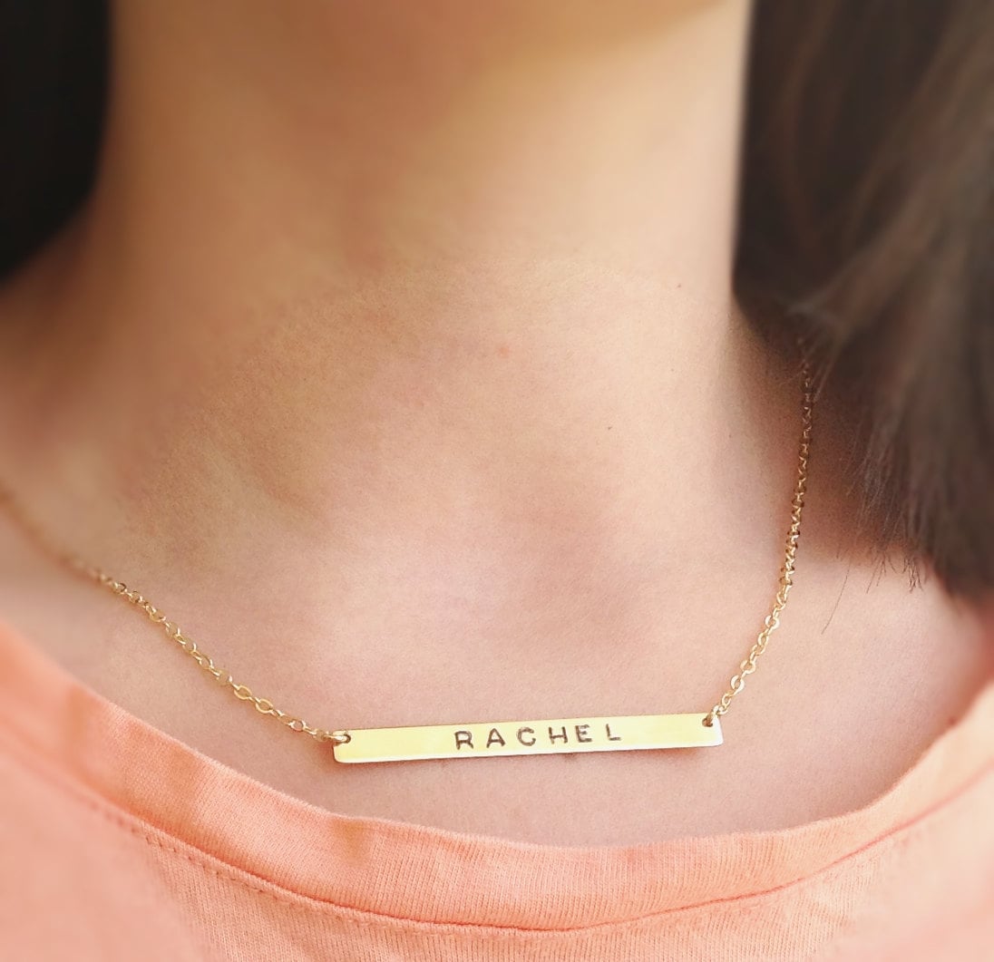 Benutzerdefinierte Bar Halskette-Zierliche Halskette - Personalisierte Gold Gefüllt Oder Sterling Silber Benutzerdefinierte Bar Halskette-Zierliche Halskette - Personalisierte Gold Gefüllt Oder Sterling Silber von avnisme