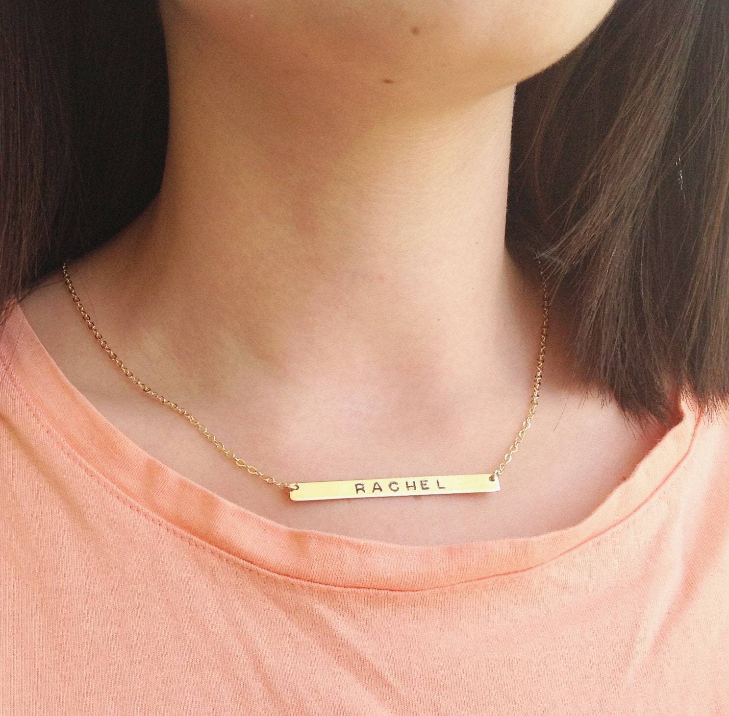 Dünn Gold Gefüllt Bar Halskette, Personalisierte Benutzerdefinierte Halskette Dünn Gold Gefüllt Bar Halskette, Personalisierte Benutzerdefinierte Halskette von avnisme