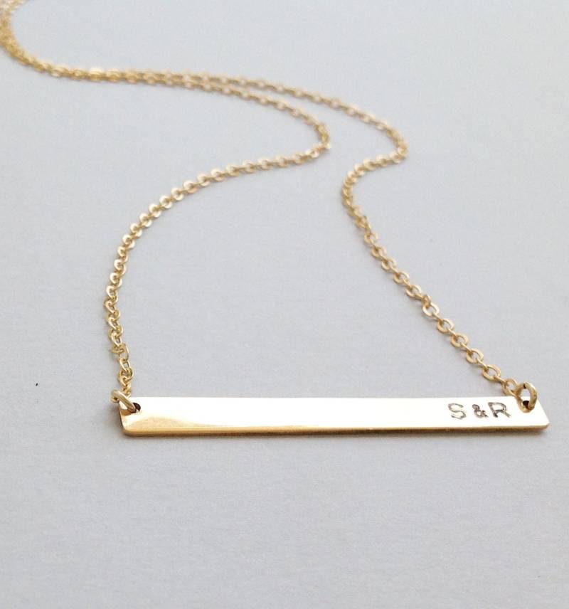 Dünne Bar, Gravierte Bar Namenskette, Schichtung Kette von avnisme