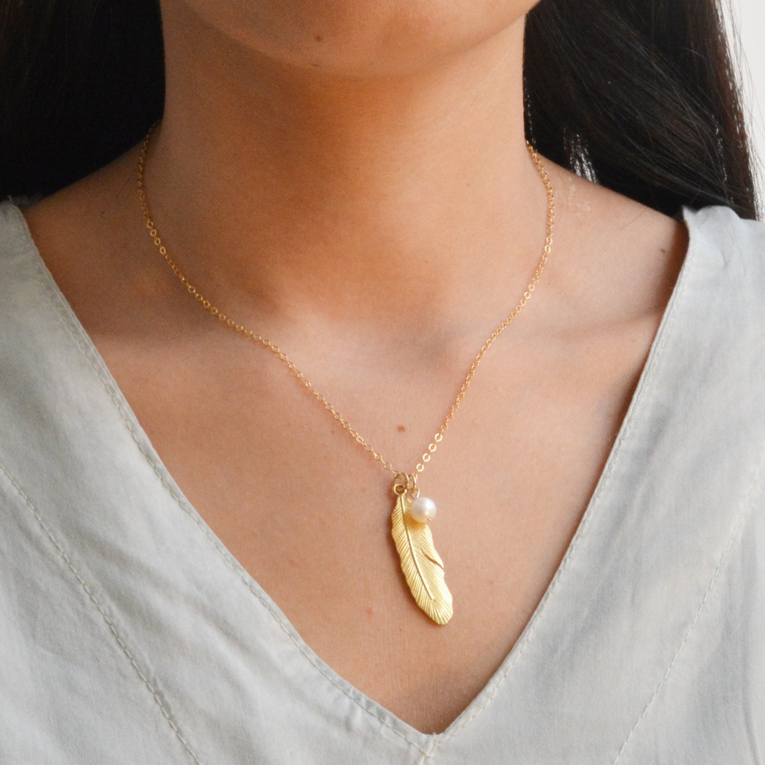 Feder Halskette, Lange Kette, Goldkette, Feder, Geschichteten Bohohalskette, Geschenk, Schmuck-21143 Feder Halskette, Lange Kette, Goldkette, Feder, Geschichteten Bohohalskette, Geschenk, Schmuck-21143 von avnisme