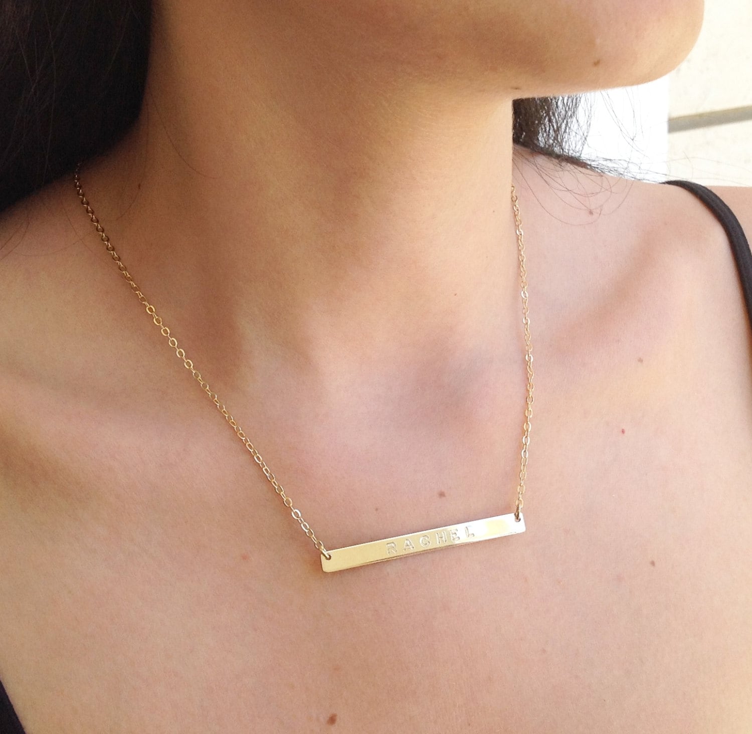 Gold Bar Halskette Gravur - Personalisierte Gefüllt Oder Sterling Silber Gold Bar Halskette Gravur - Personalisierte Gefüllt Oder Sterling Silber von avnisme