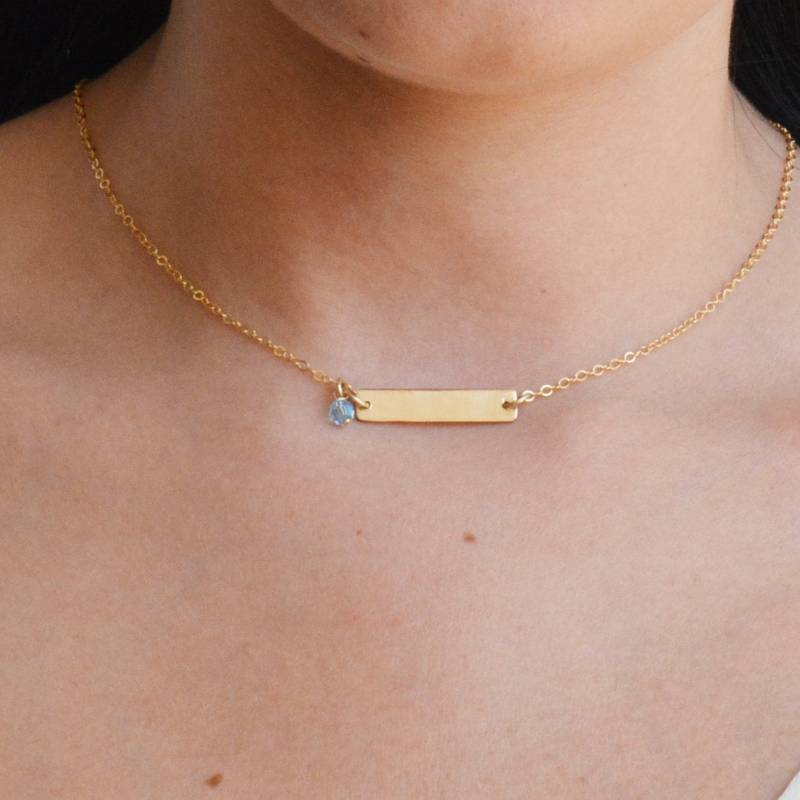 Personalisierte Halsband Mit Geburtsstein, Brautjungfer Halskette, Personalisierten Schmuck Personalisierte Halsband Mit Geburtsstein, Brautjungfer Halskette, Personalisierten Schmuck von avnisme