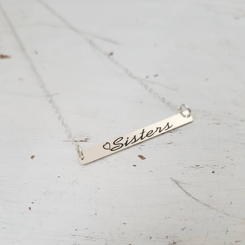 Schwestern Bar Halskette, Personalisierte Zierliche Silber Sterling Gold Gefüllt Oder Rose Schwestern Bar Halskette, Personalisierte Zierliche Silber Sterling Gold Gefüllt Oder Rose von avnisme