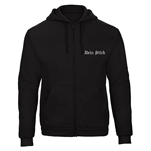 Gewünschter Text aufKaputzenpullover mit Reissverschluss Hoodie personalisiert Bestickt 9186 -SW von avstickerei