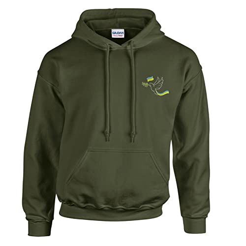 Ukraine Украина Українa Logo grün bestickte Hoodies Kapuzenpullover Geschenkidee -7270 -grün von avstickerei