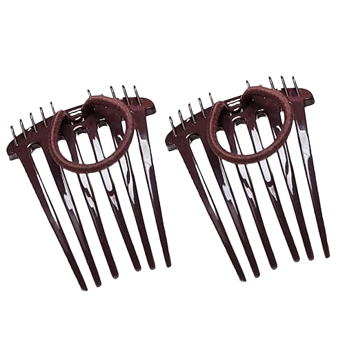 Haarkissen, Pferdeschwanz-Einsätze, Clip, unsichtbar, flauschig, Volumen-Haarband, Kamm-Clip, Schwamm, Dutt, flauschige Frisuren-Werkzeuge, Zubehör für Frauen und Mädchen, Kaffeefarben, 2 Stück von awakentti
