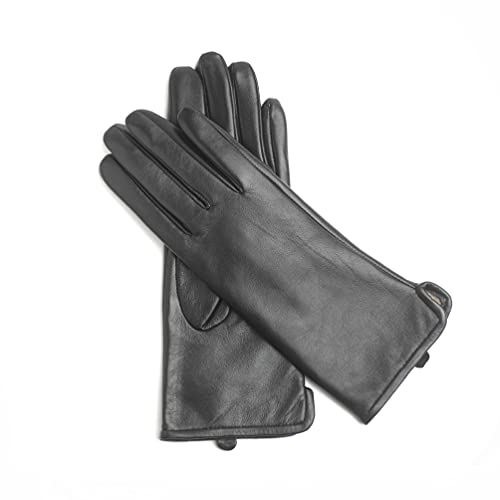 axelens Damen Handschuhe Winter Touchscreen aus Leder Super Warm und Weich Futter aus Kaschmir, Sehr Gute Geschenkidee - SCHWARZ Größe L von axelens