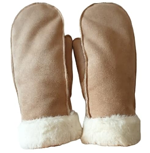 AXELENS Warme Handschuhe Herren Winter Fäustlinge Elegant Bequem Eco Suede L/XL BEIGE von AXELENS