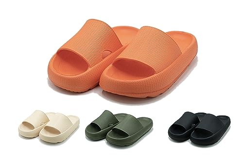 axxu Unisex Badelatschen Herren Damen - Rutschfeste Schlappen Sommer Slides für Indoor Outdoor, Ergonomische Badeschuhe Damen von axxu