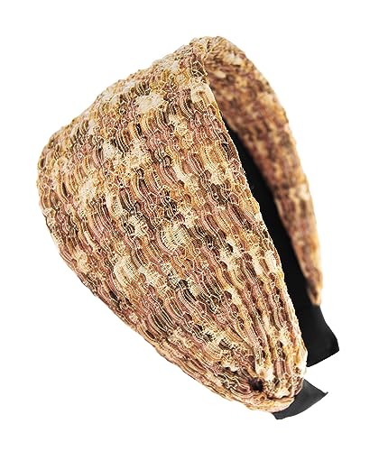 axy Breiter Haarreif - Damen Haarreifen Vintage Wunderschön Stirnband Haarschmuck HR32C (Beige) von axy