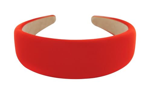 axy Breiter Haarreif mit Stoff gepolstertes Candy Colours - Wunderschön Stirnband Haarschmuck Haarreifen HRK2A (Orangerot) von axy