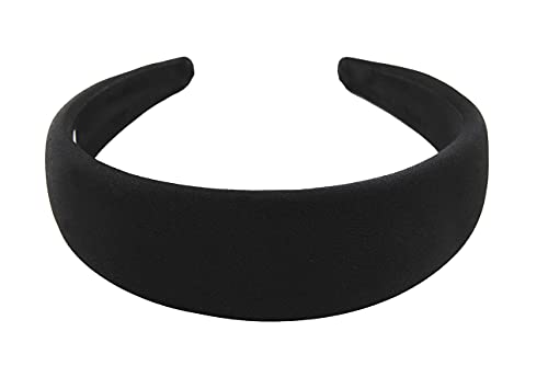 axy Breiter Haarreif mit Stoff gepolstertes Candy Colours - Wunderschön Damen Stirnband Haarschmuck Haarreifen HRK2A (Schwarz) von axy